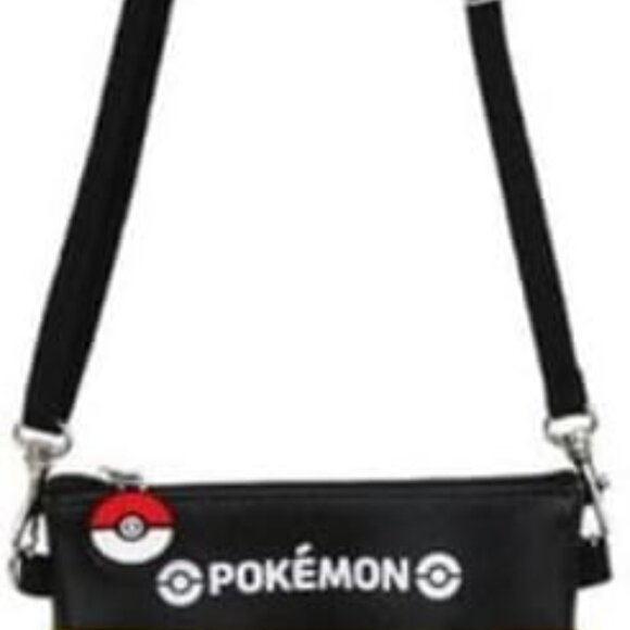 Black Small Crossbody Shoulder Bag with Zipper for Unisex - Picture 1 of 8